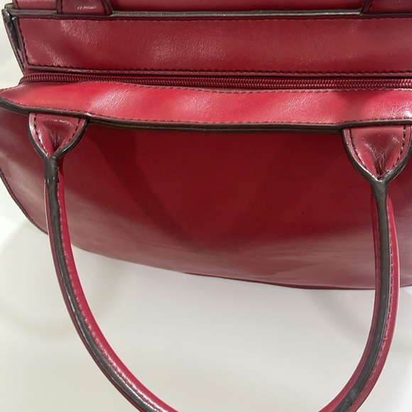 Emilie M Simulated Leather Maroon/Burgundy Handbag - Picture 12 of 14
